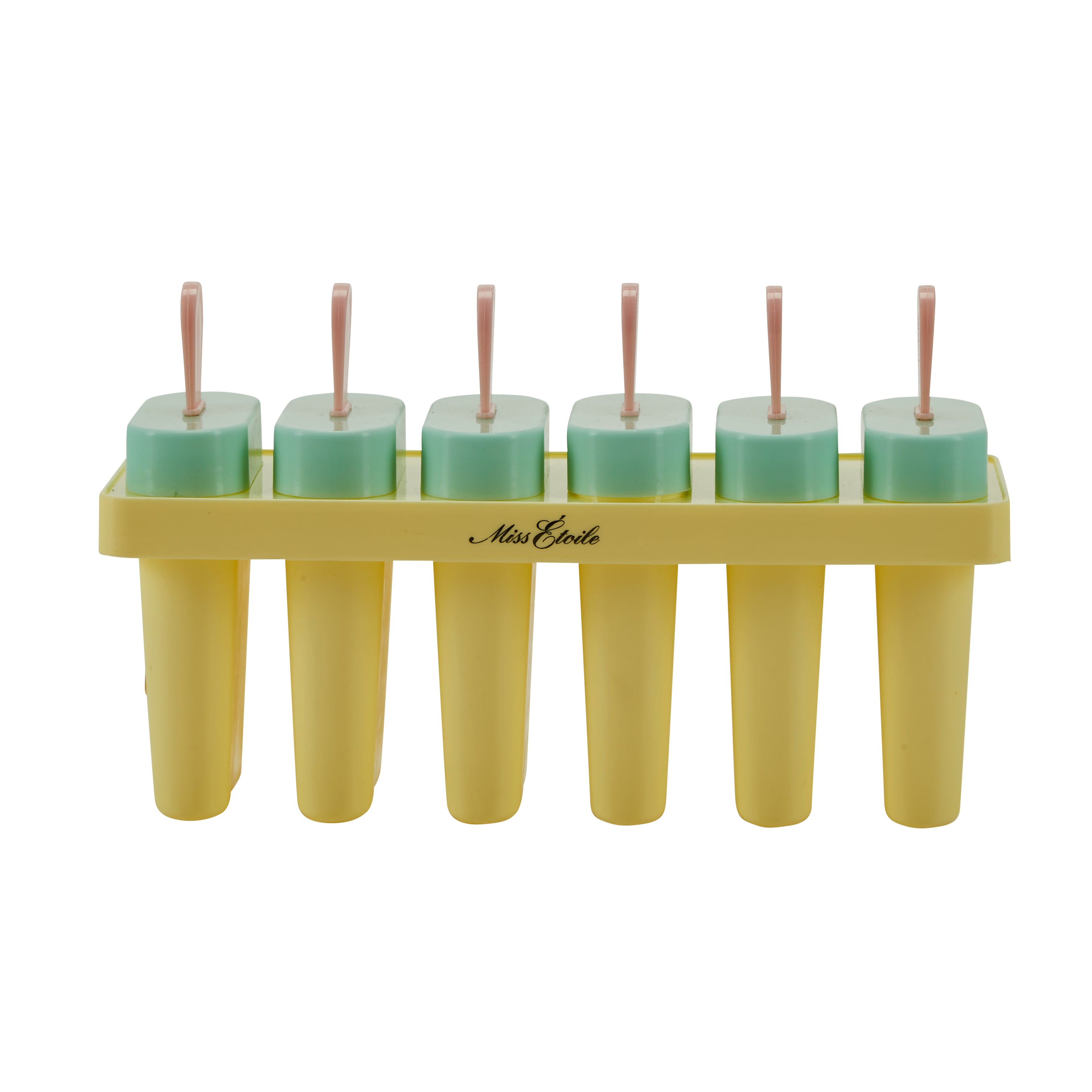 Ispindeform, 6 stk. - gul, grøn, rosa